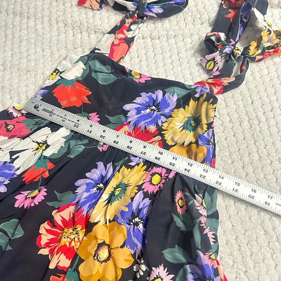 Yumi Kim Hope Top Women's Small Black Floral Sleeveless Smocked Square Neck NWT - Picture 8 of 9